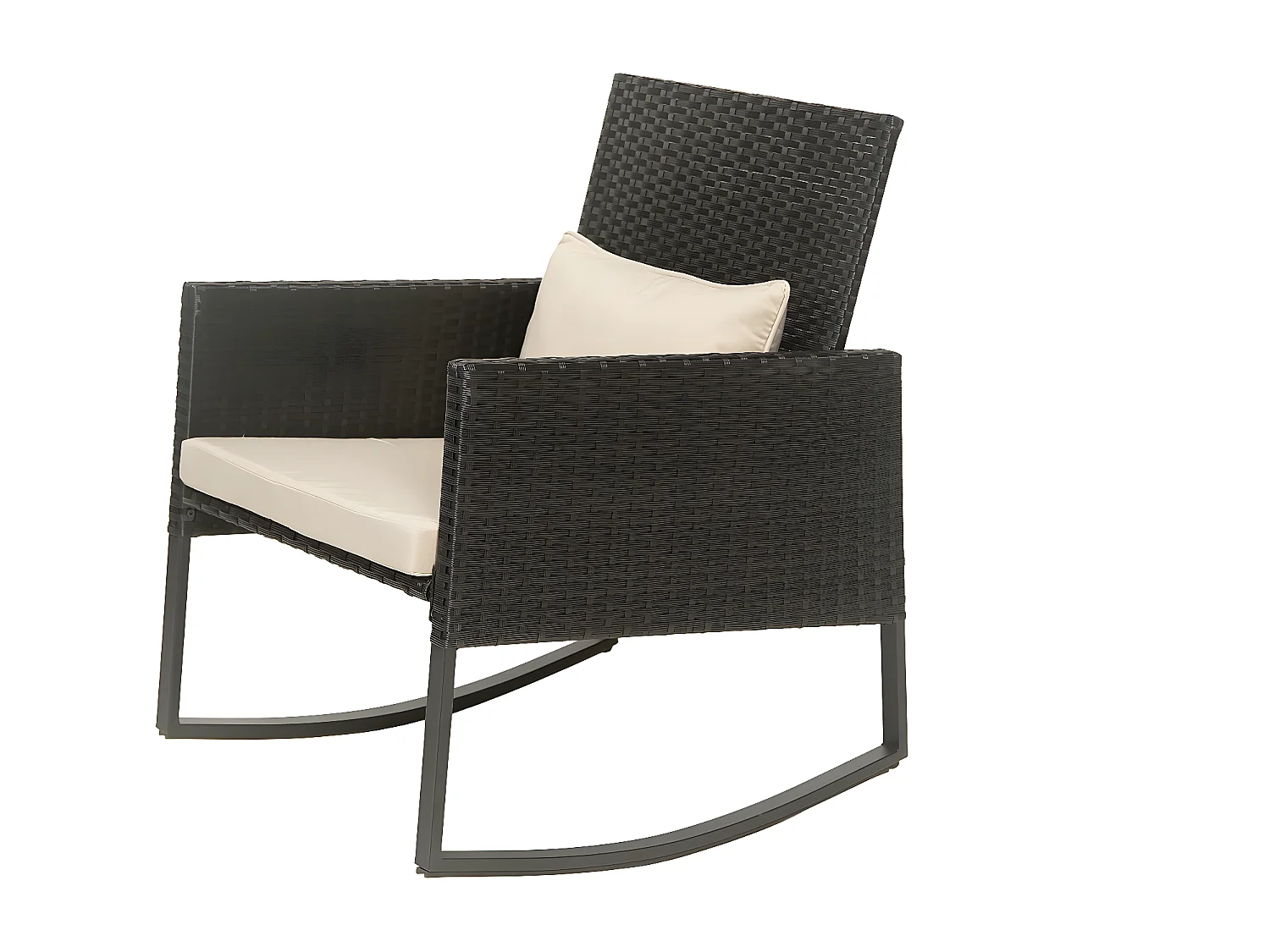 Gartenlounge Schaukelstühle aus Polyrattan "Garden" - Schwarz