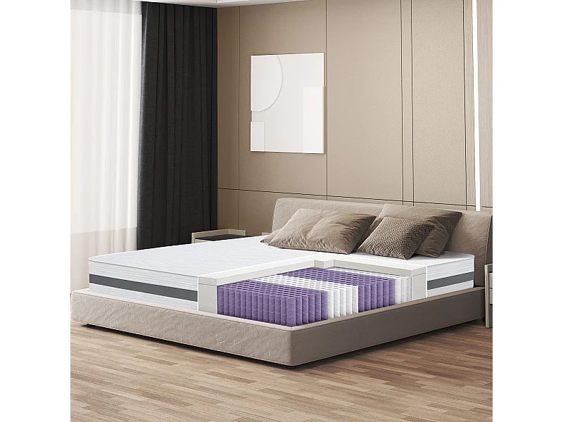 Matelas 150 x 190 à ressorts ensachés | Hauteur 20 cm