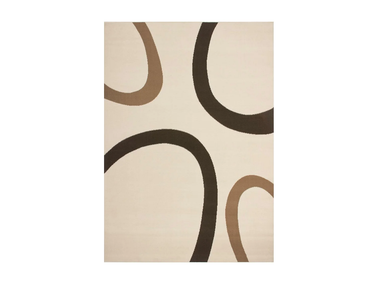 tapis chambre 80x150 tissé beige rectangle motif rond LYN1 TEMPO