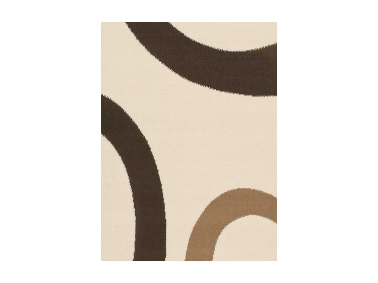 tapis chambre 80x150 tissé beige rectangle motif rond LYN1 TEMPO