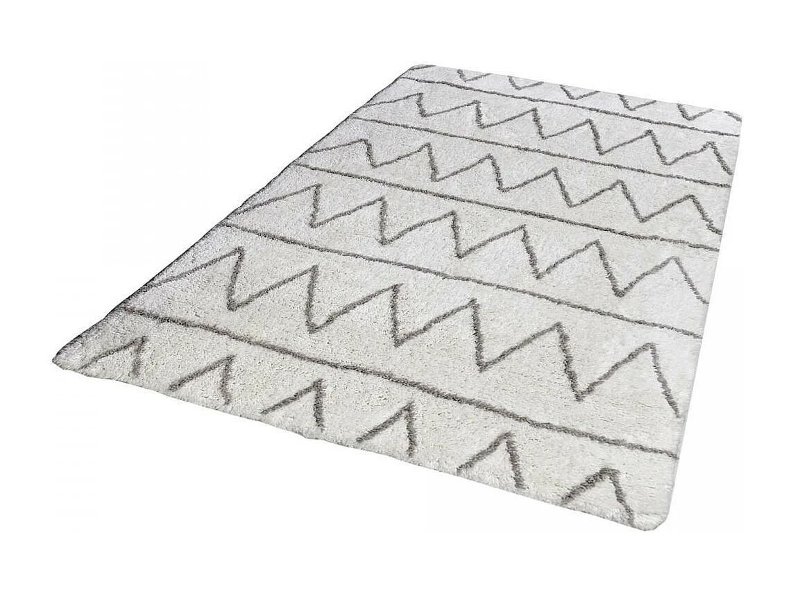 Authentique tapis berbère 80x150 fait à la main en coton BIO gris clair et gris foncé BERBERE