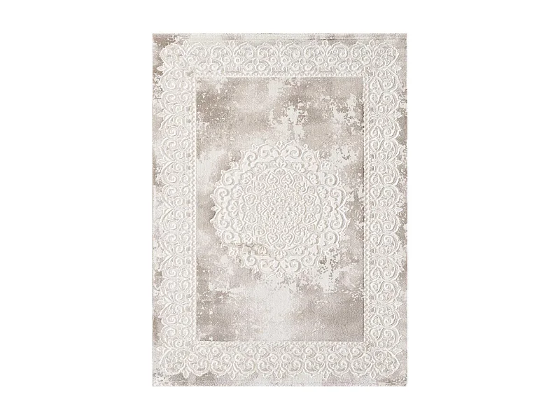 Tapis oriental 200x280 rectangle beige tissé motif ancestral LYN7 BALROD