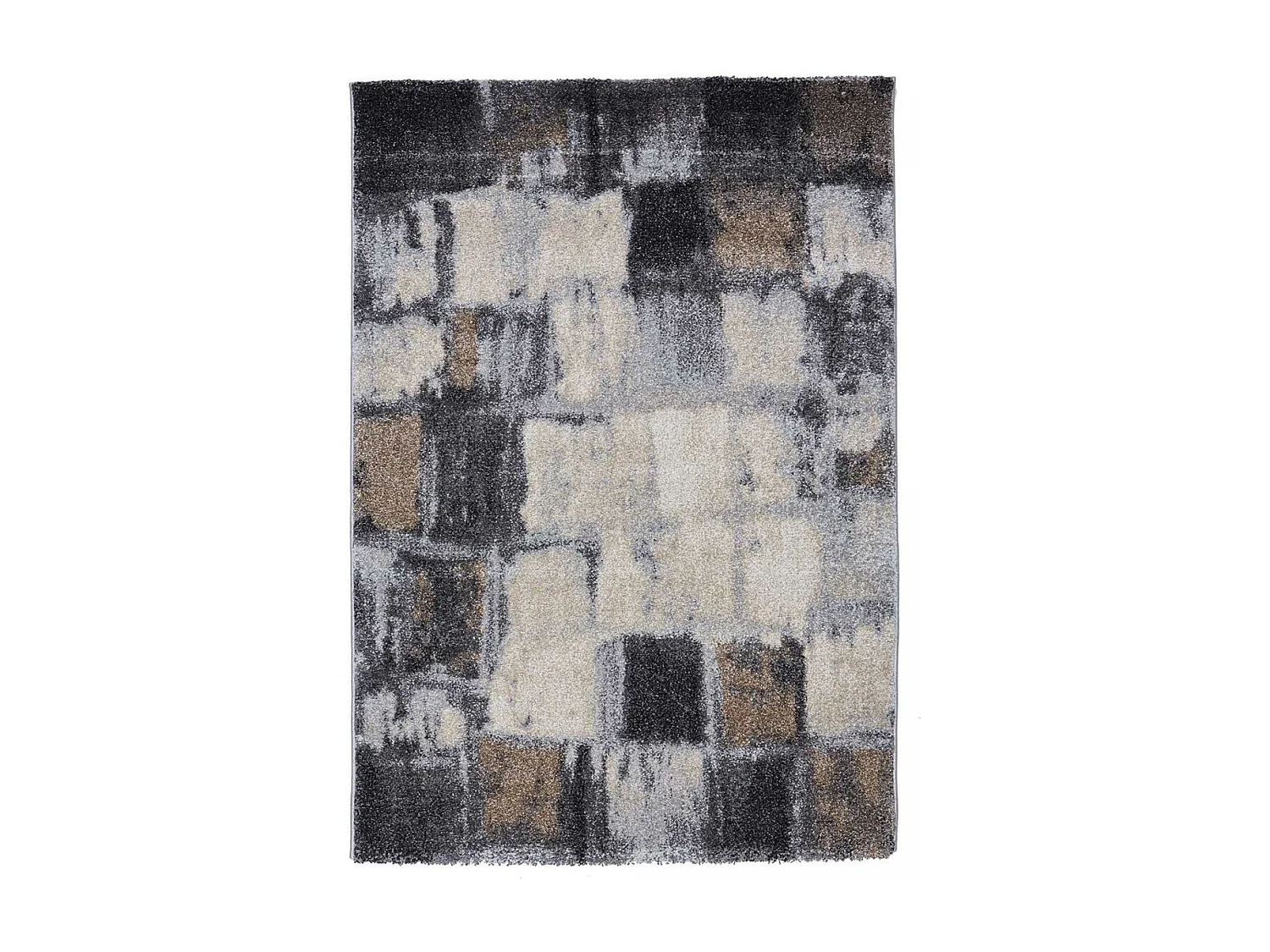 tapis entrée 60x110 tissé gris rectangle motif géométrique ELEGANT 04