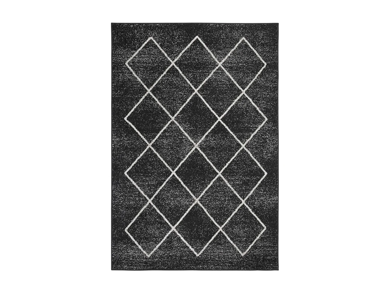 tapis chambre 120x170 tissé anthracite et blanc rectangle motif scandinave