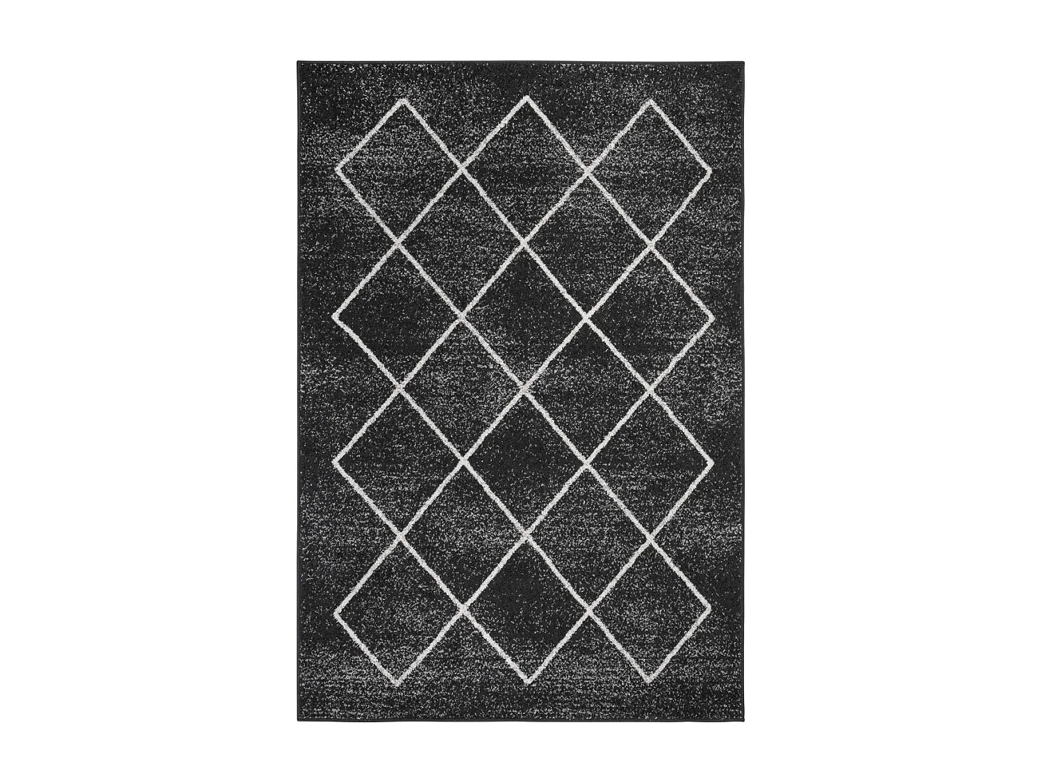 tapis chambre 120x170 tissé anthracite et blanc rectangle motif scandinave