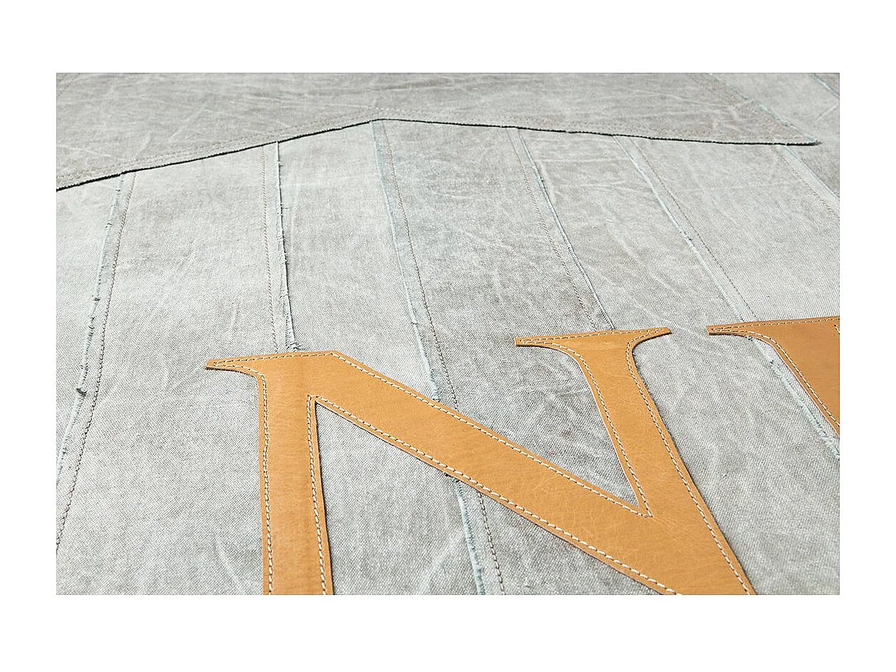 tapis salon 120x170 fait main gris rectangle motif fresque NEW YORK A