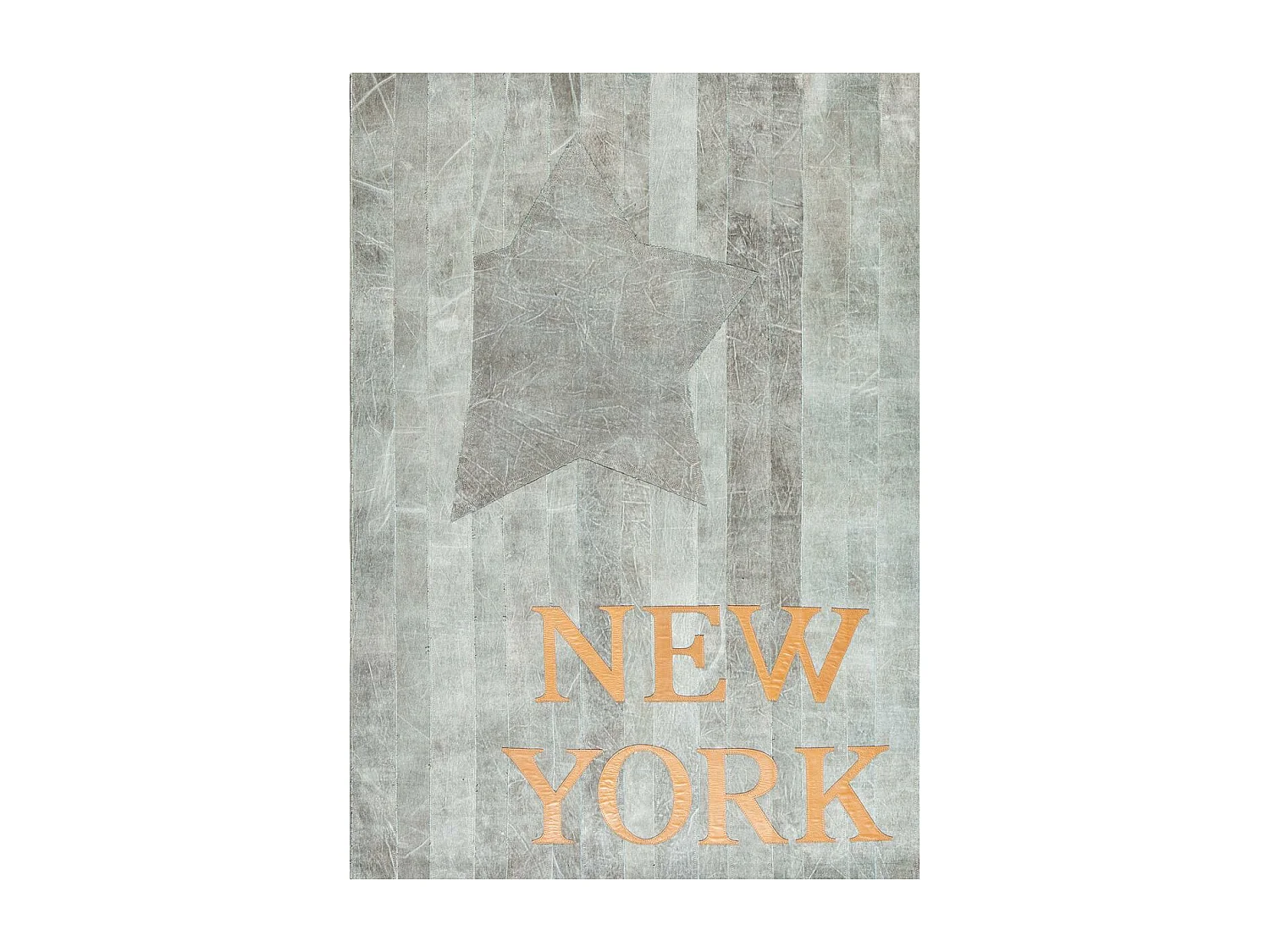tapis salon 120x170 fait main gris rectangle motif fresque NEW YORK A