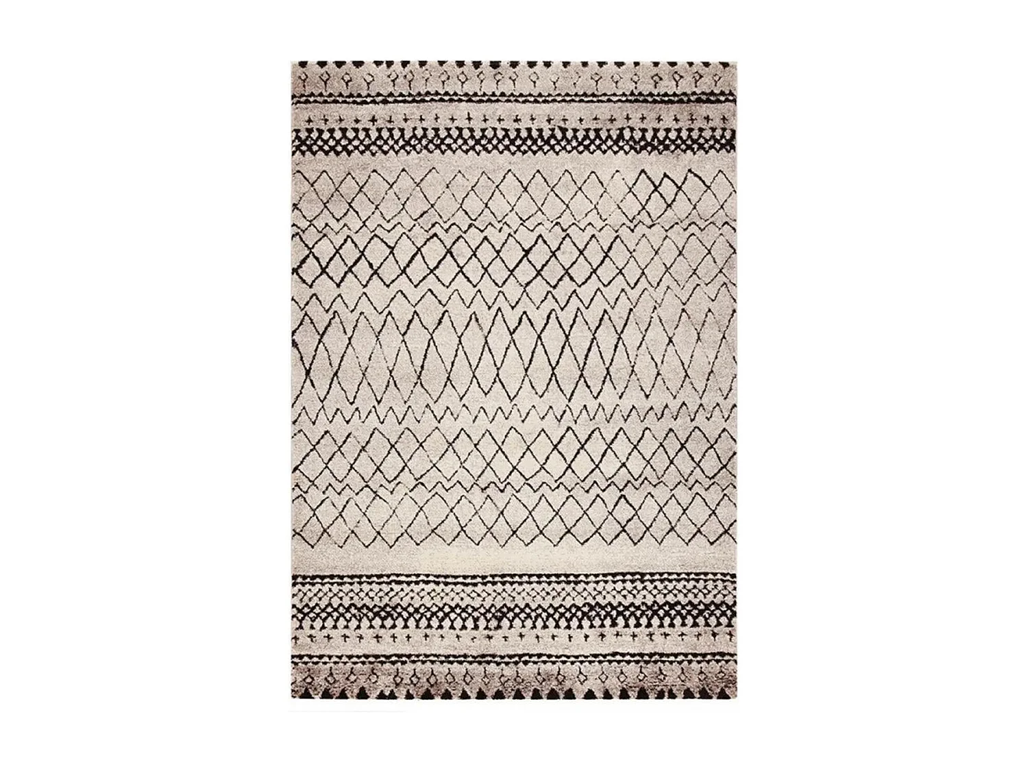Tapis berbère style 120x120 cm Rond MOROCCO TRIBAL Beige Chambre adapté au chauffage par le sol