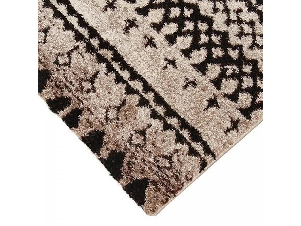 Tapis berbère style 120x120 cm Rond MOROCCO TRIBAL Beige Chambre adapté au chauffage par le sol