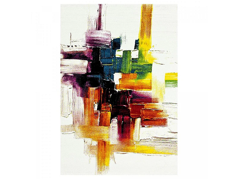 tapis salon 200x290 tissé crème rectangle motif abstrait LYN8 BELO 3