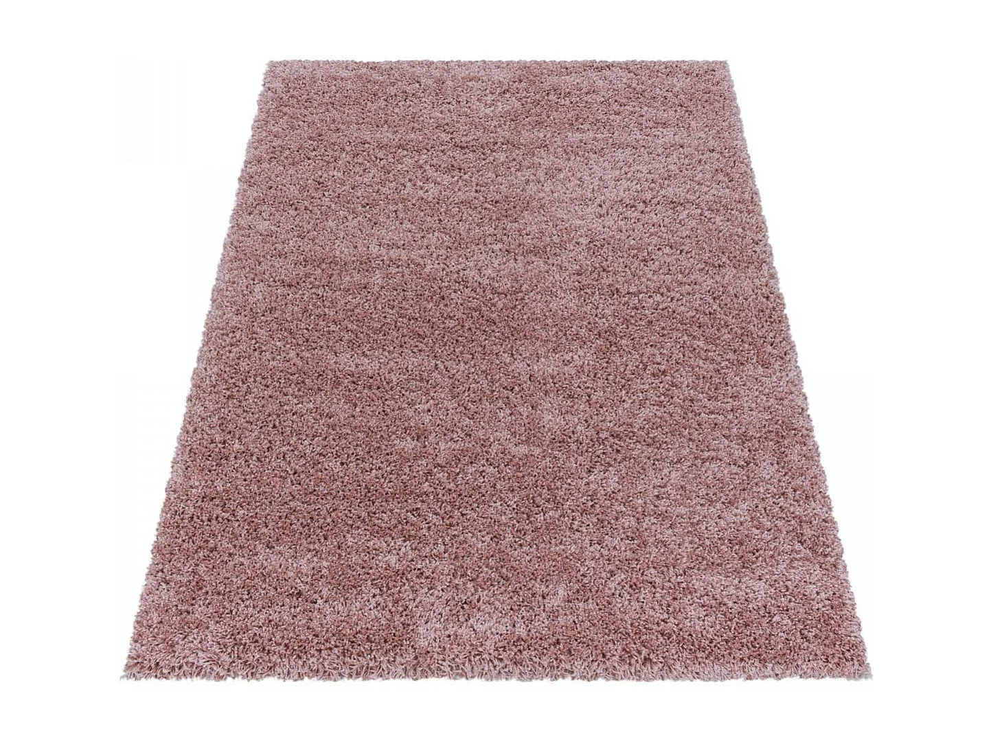 Tapis poils longs shaggy 80x150 rectangle tissé rose motif uni UNI I