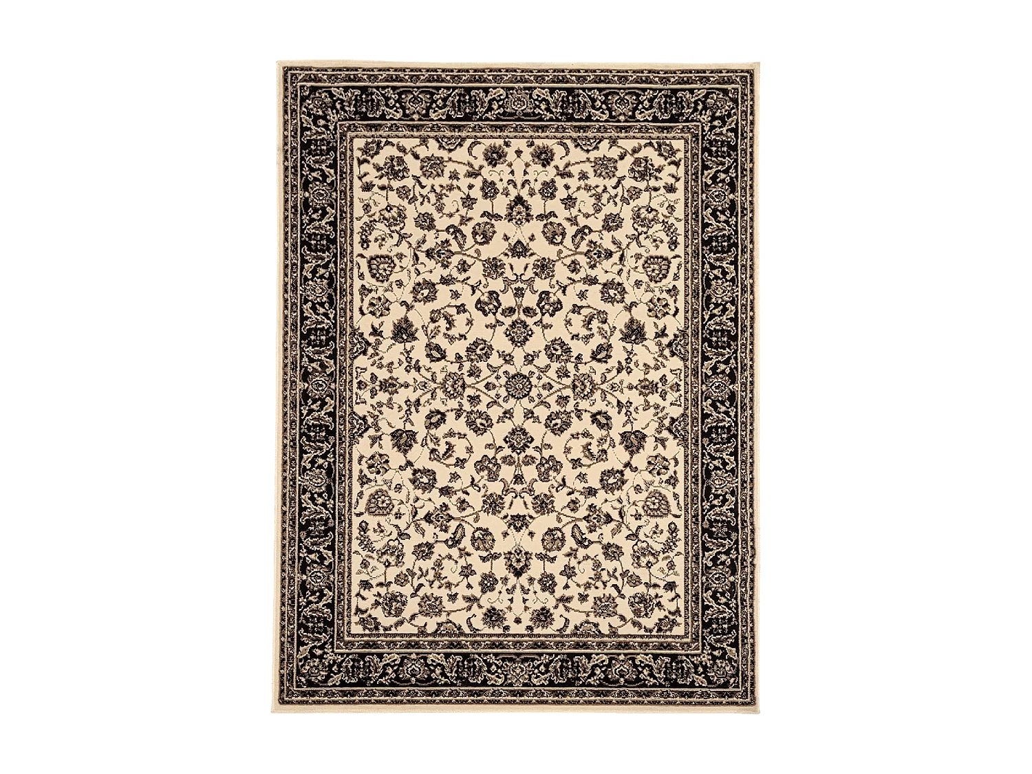Tapis oriental 200x290 rectangle ivoire tissé motif ancestral LYN1 NOMED