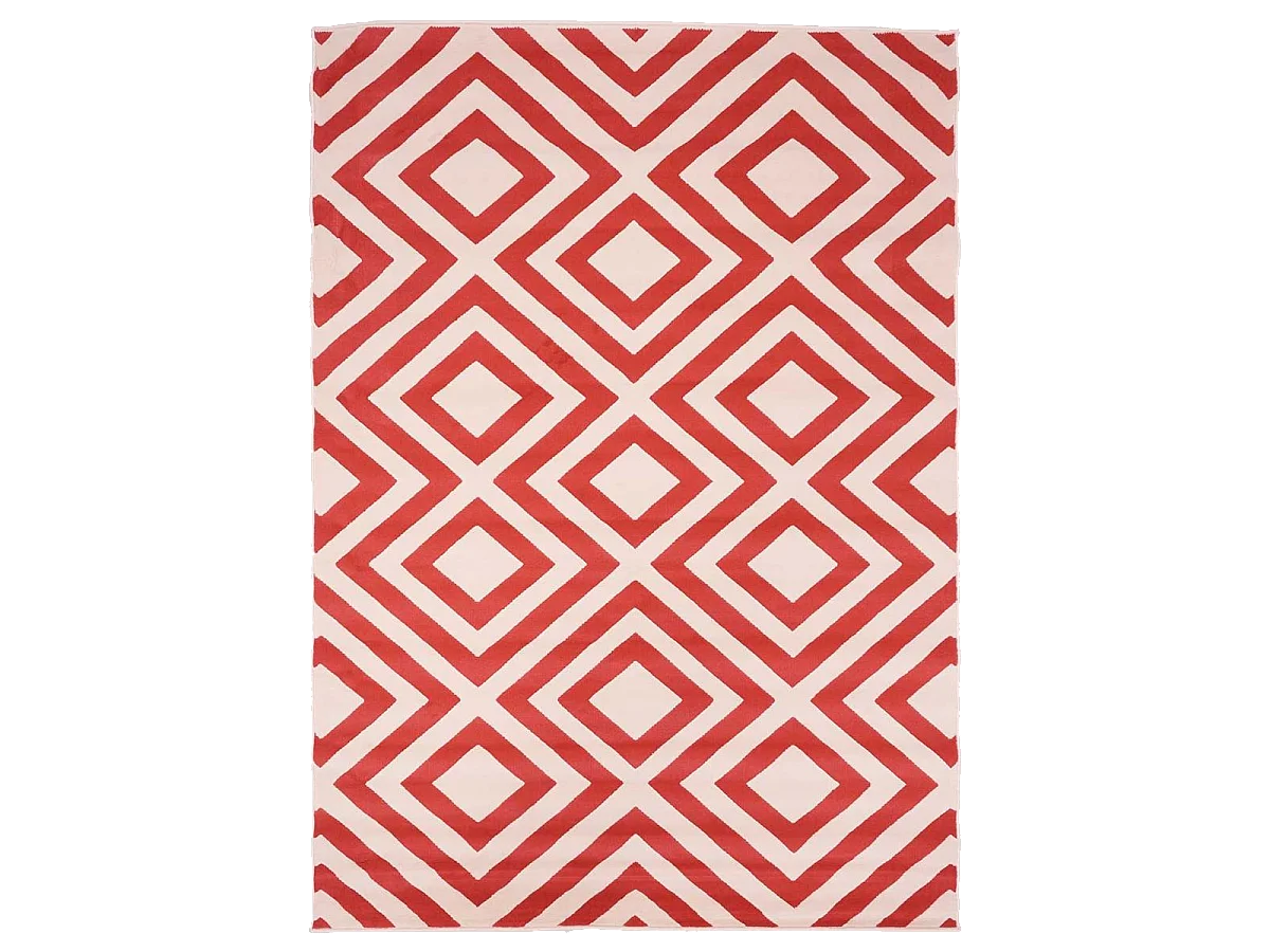tapis chambre 60x110 tissé corail rectangle motif géométrique LYN49 NICE