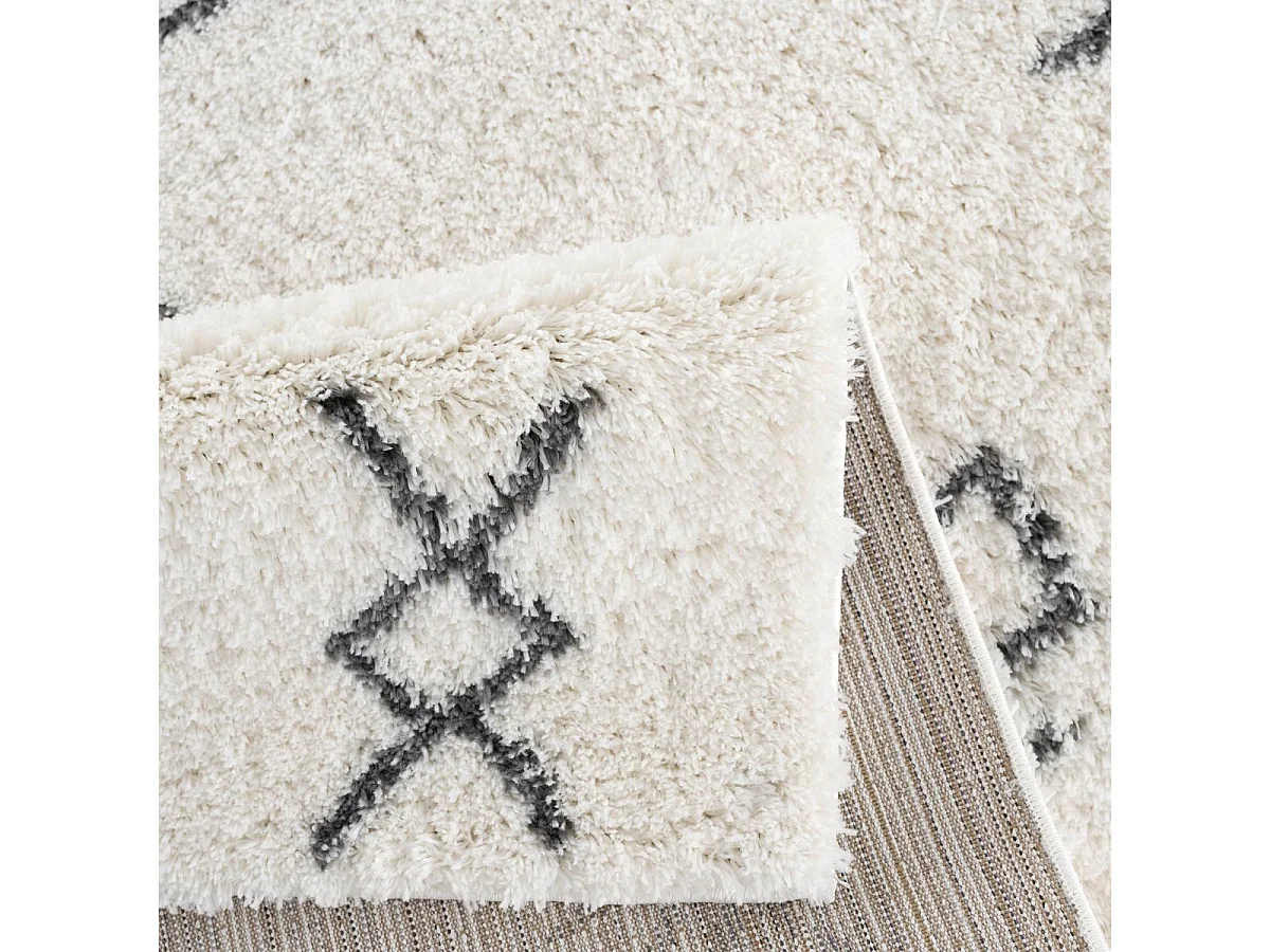 Tapis berbère 80x150 tissé motif ethnic LYN4 DOUX 3 crème