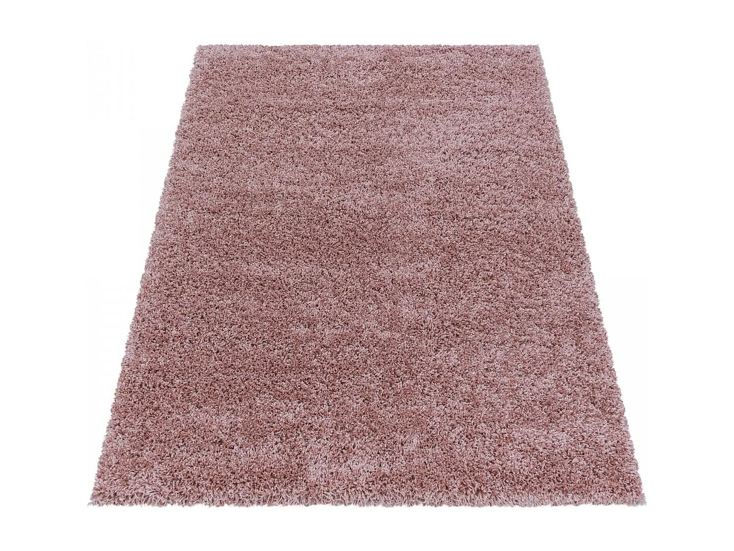 Tapis poils longs shaggy 120x170 rectangle tissé rose motif uni UNI I