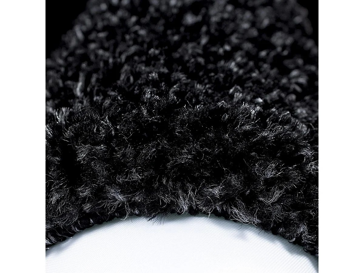 Tapis poils longs shaggy 100x200 rectangle tissé gris et anthracite