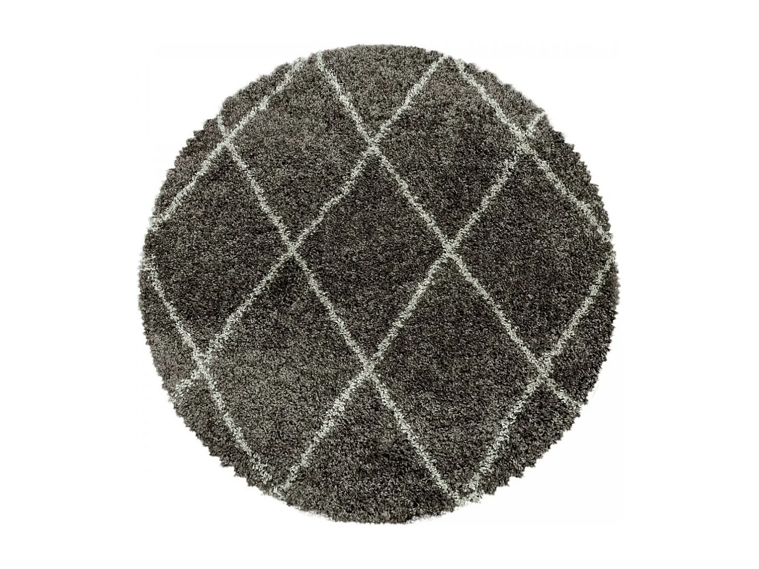 Tapis berbère 280x370 tissé motif losange SHAGGY A taupe