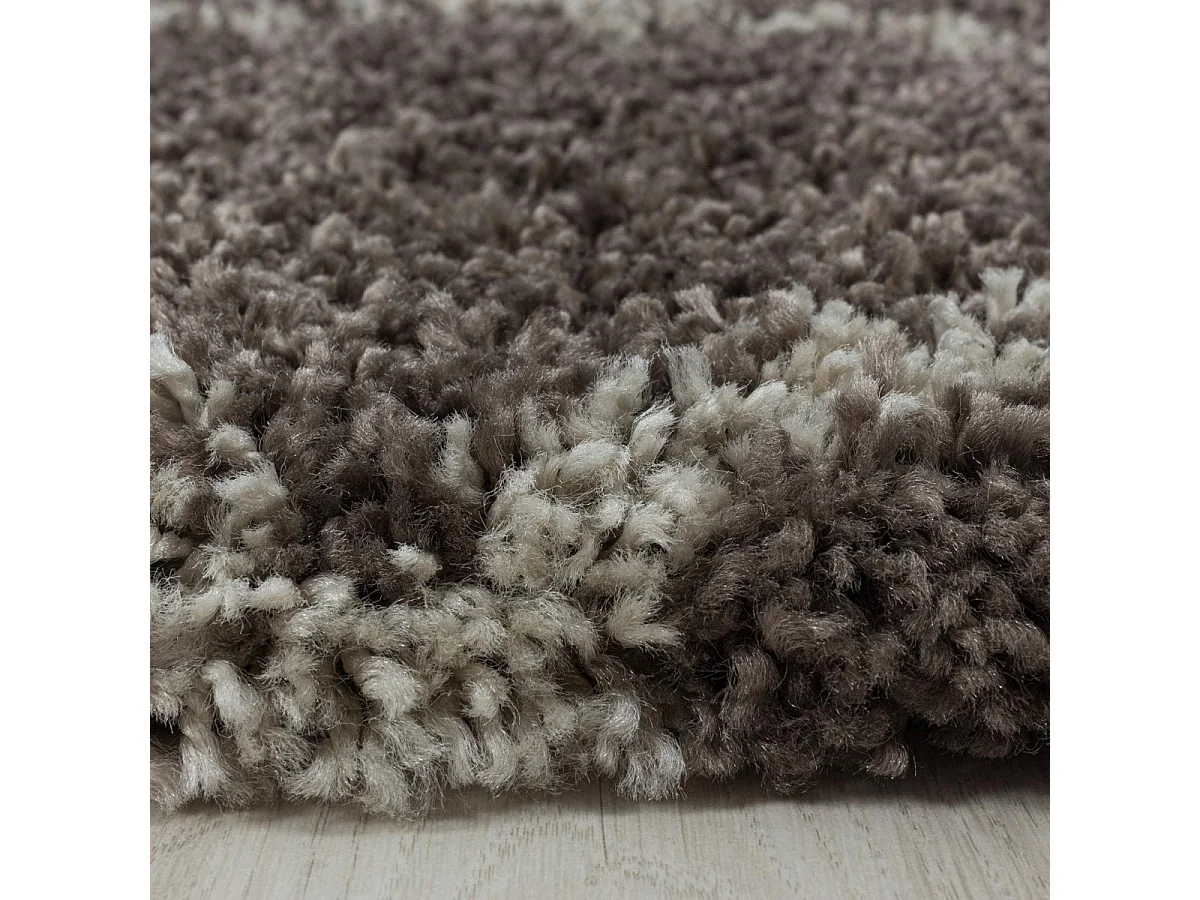 Tapis berbère 280x370 tissé motif losange SHAGGY A taupe