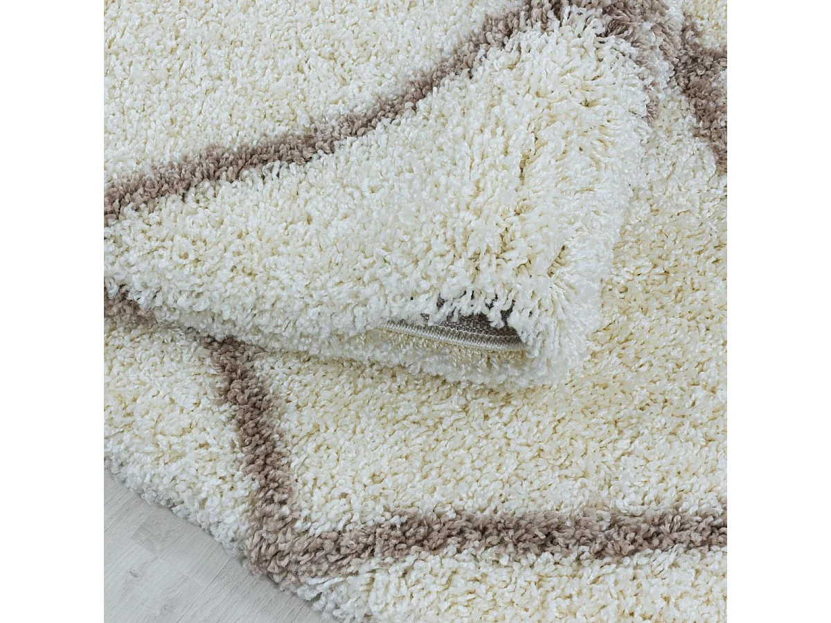 Tapis berbère 160x230 tissé motif losange SHAGGY A crème