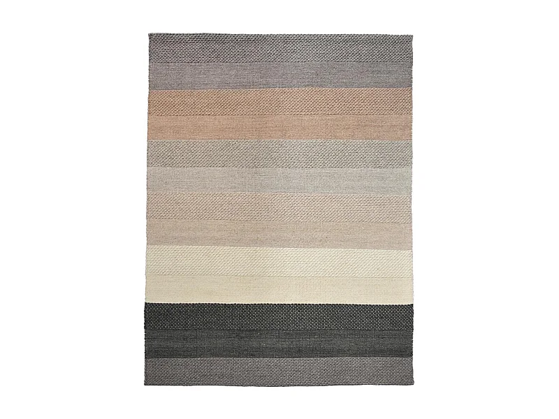 Tapis kilim 120x170 rectangle fait à la main en laine beige et bleu