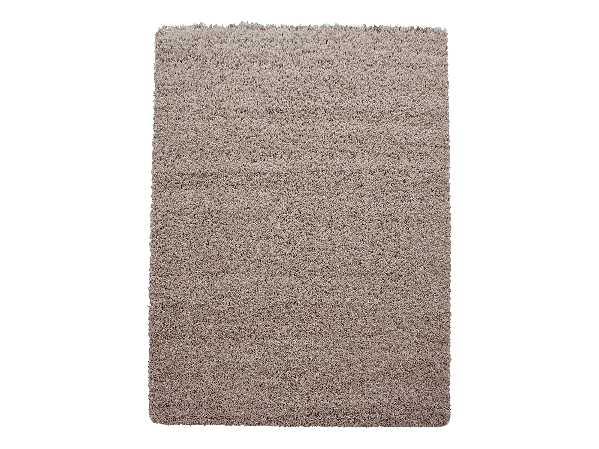 Tapis poils longs shaggy 60x110 rectangle tissé beige motif uni UNI L