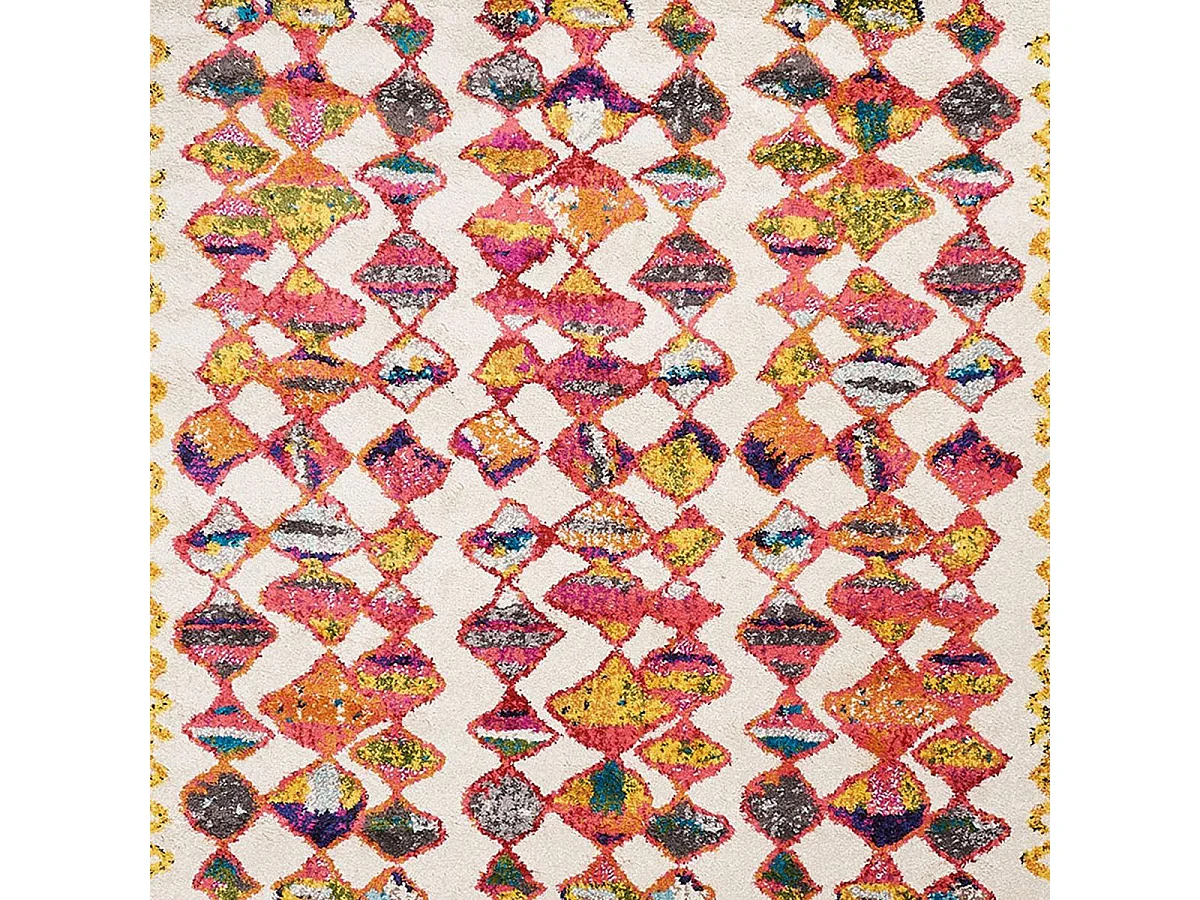 Tapis berbère 60x110 tissé motifs tribaux LYN5 OURIKA multicolore