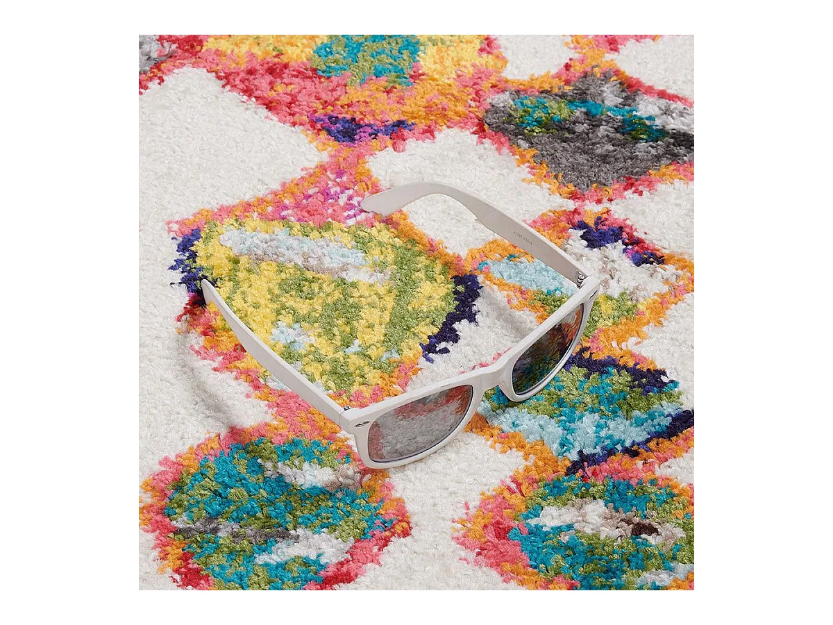 Tapis berbère 60x110 tissé motifs tribaux LYN5 OURIKA multicolore