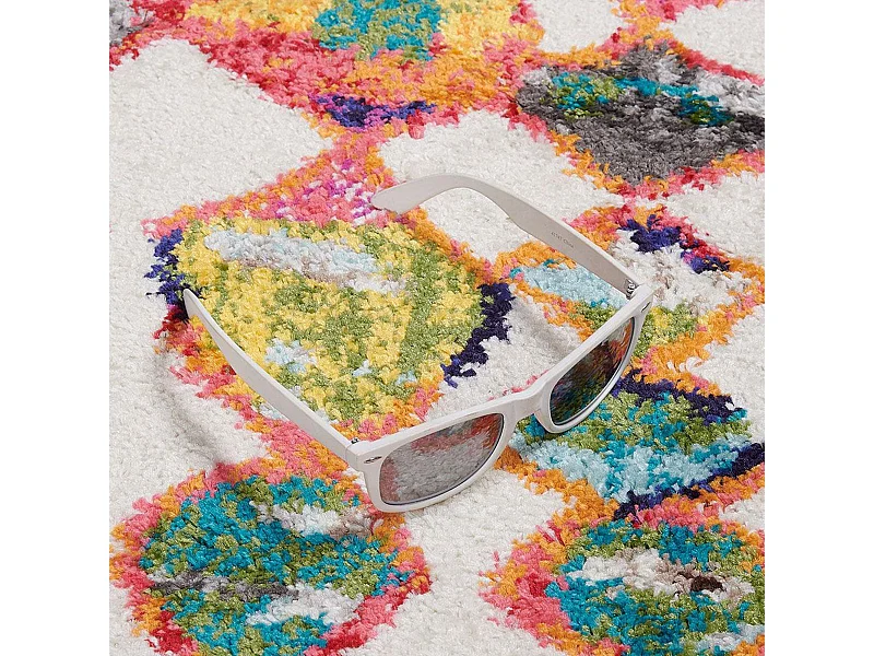 Tapis berbère 60x110 tissé motifs tribaux LYN5 OURIKA multicolore