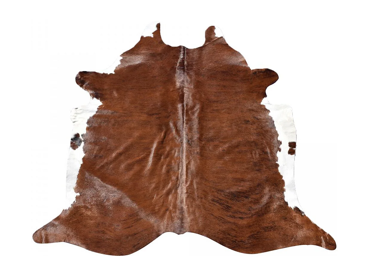 Tapis peau de vache 180x200 kilm fait à la main marron et beige