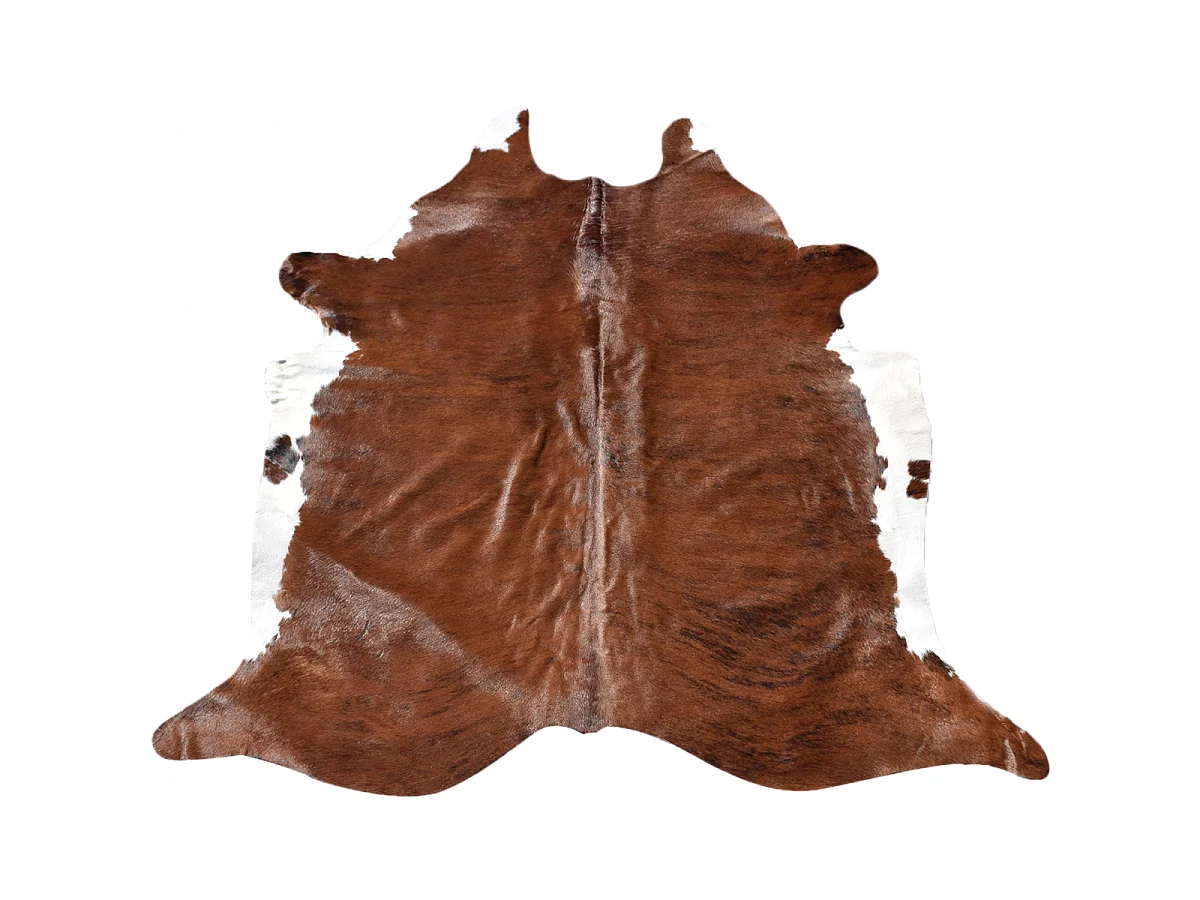 Tapis peau de vache 180x200 kilm fait à la main marron et beige