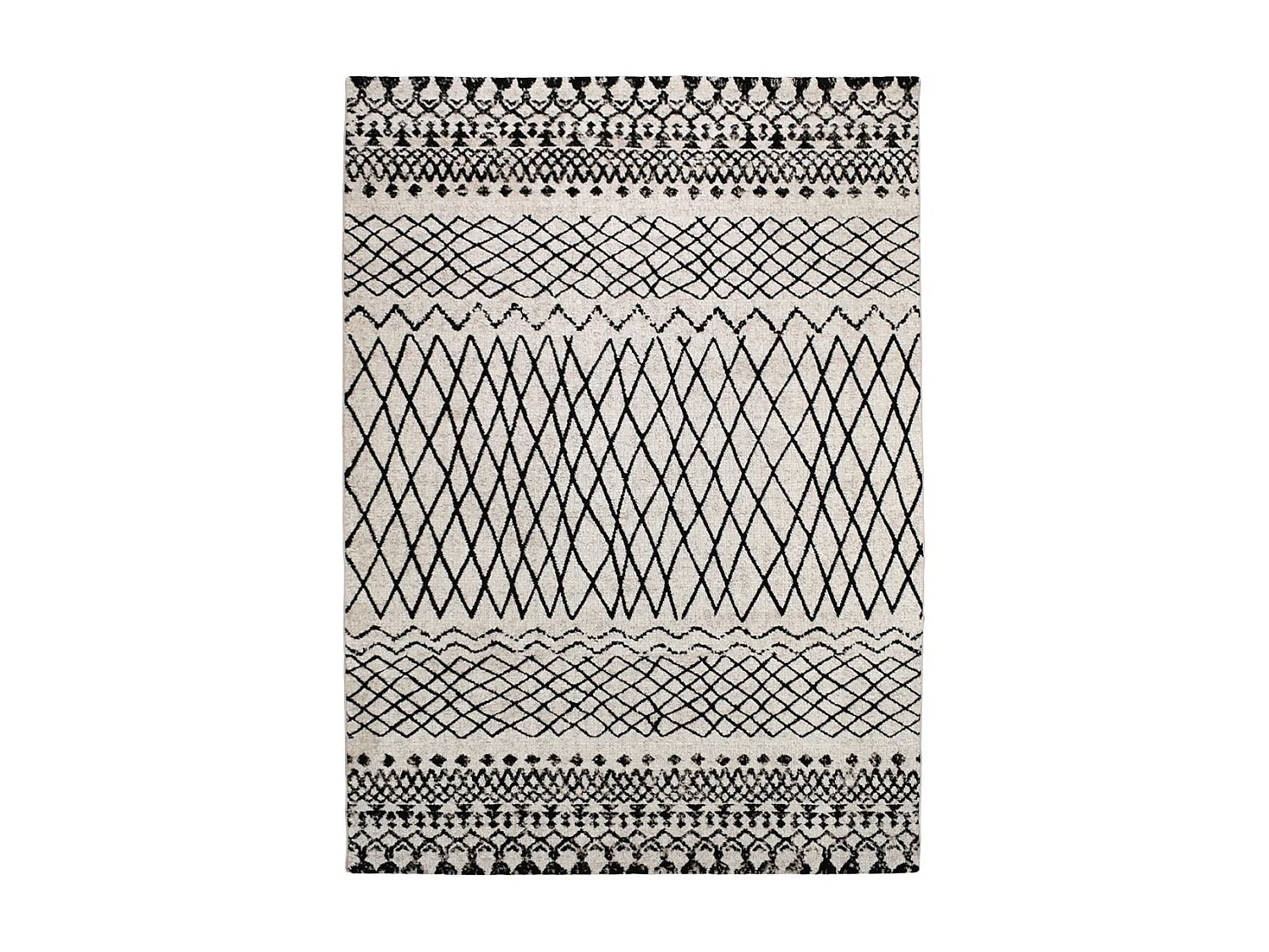 Tapis berbère 280x380 tissé motifs tribaux LYN8 MABAL beige