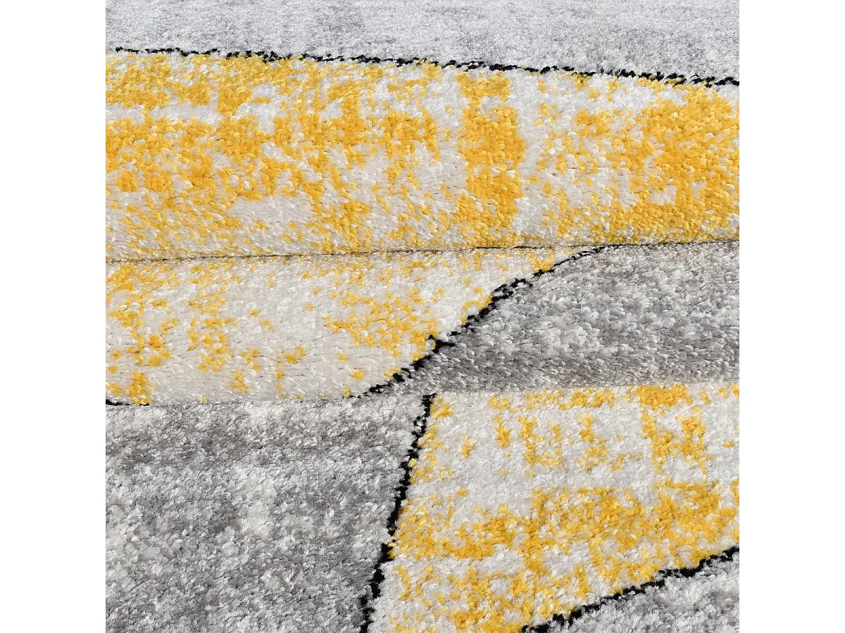 tappeto da ingresso 80x150 intrecciato disegno geometrico rettangolo giallo e grigio ROSALINE