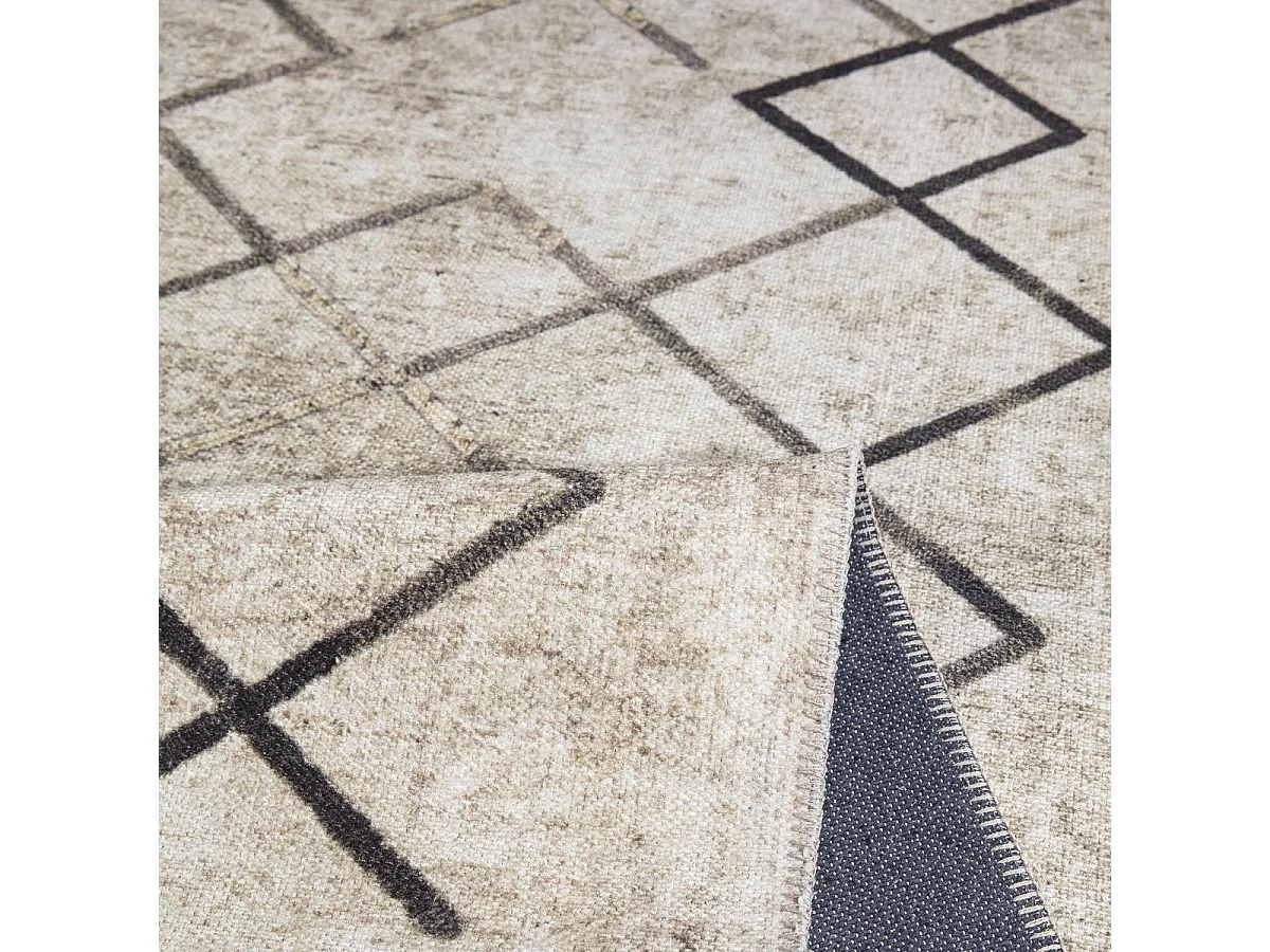 tapis chambre 150x230 tissé crème rectangle motif scandinave JOINTA