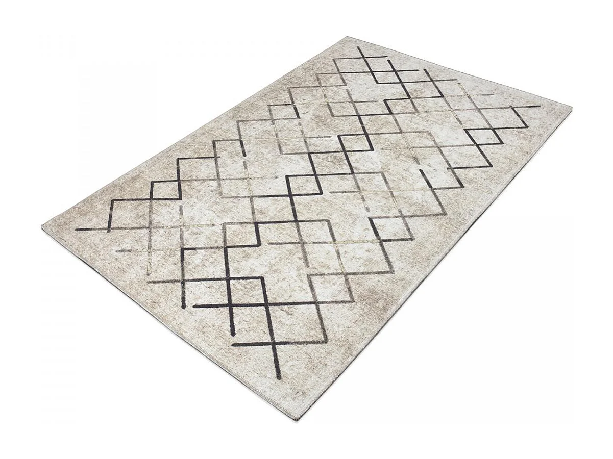 tapis chambre 150x230 tissé crème rectangle motif scandinave JOINTA