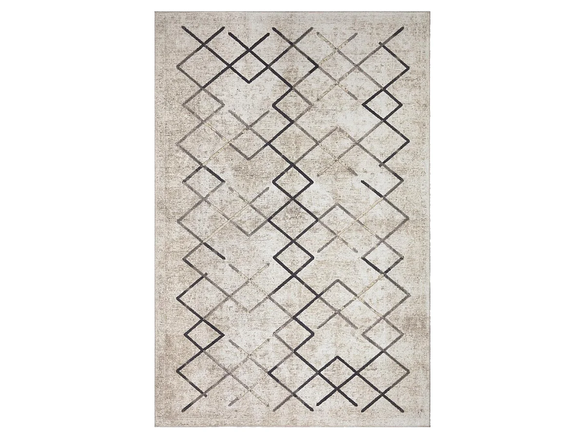 tapis chambre 150x230 tissé crème rectangle motif scandinave JOINTA