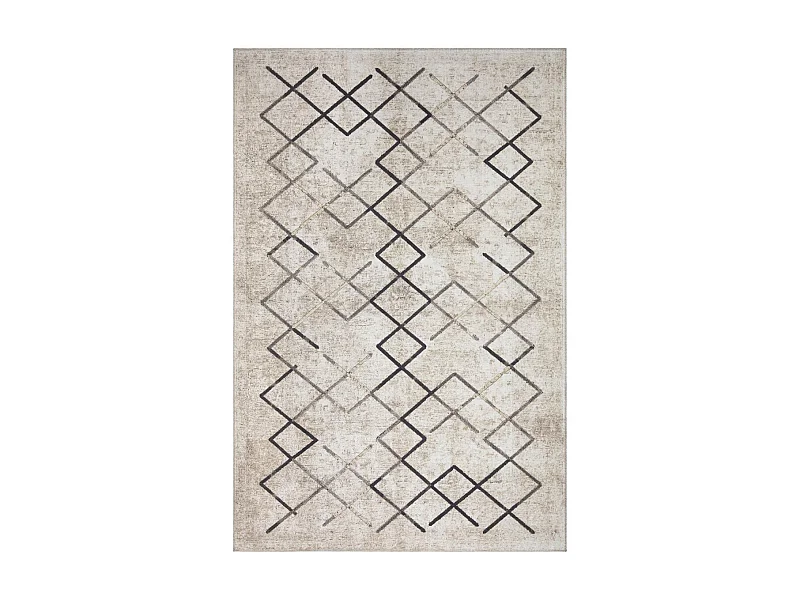 tapis chambre 150x230 tissé crème rectangle motif scandinave JOINTA