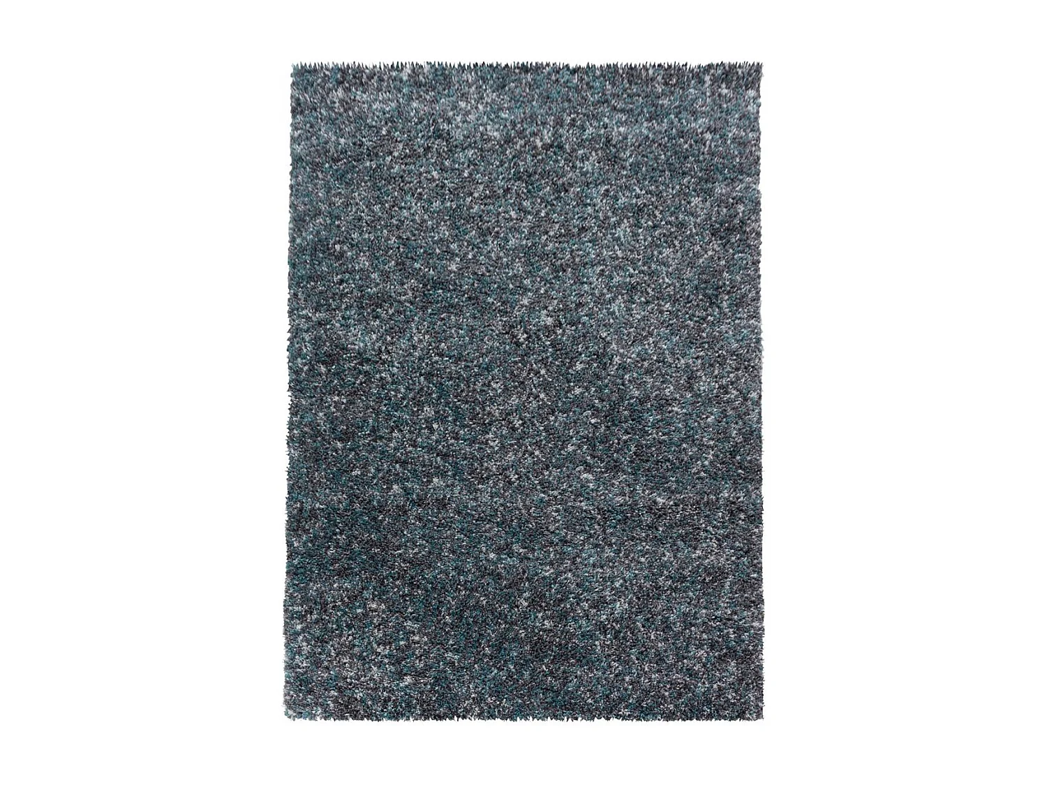 Tapis poils longs shaggy 60x110 rectangle tissé bleu motif faux uni UNI D