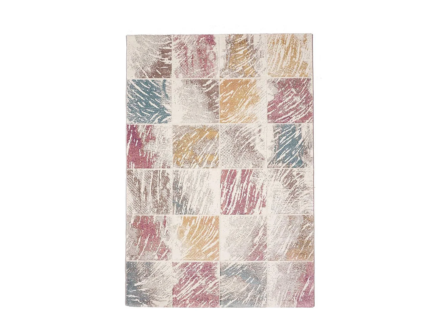 tapis chambre 60x110 tissé multicolore rectangle motif géométrique PASTY