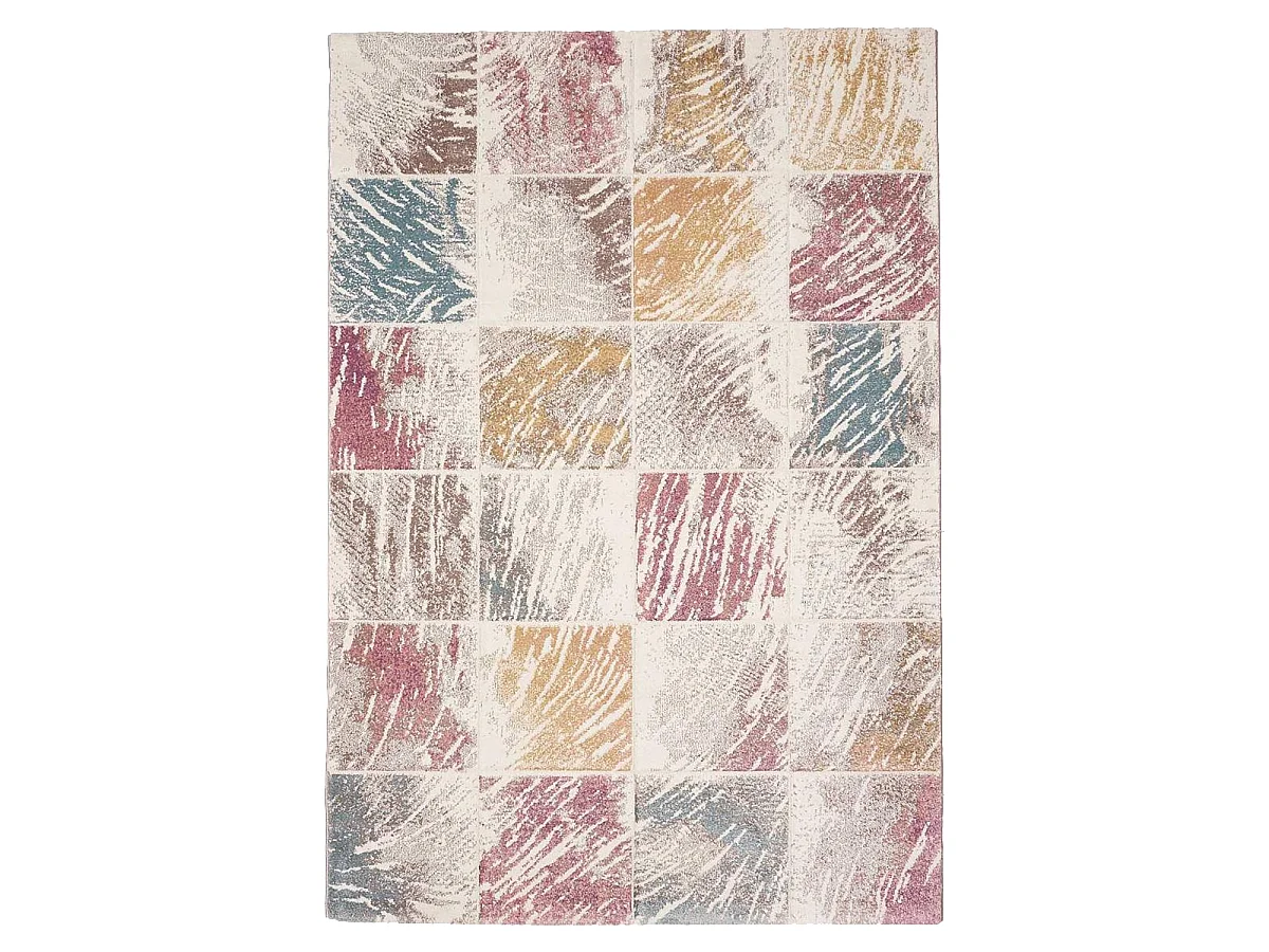 tapis chambre 60x110 tissé multicolore rectangle motif géométrique PASTY