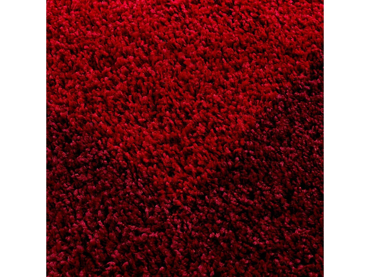 Tapis poils longs shaggy 200x290 rectangle tissé rouge clair et rouge foncé