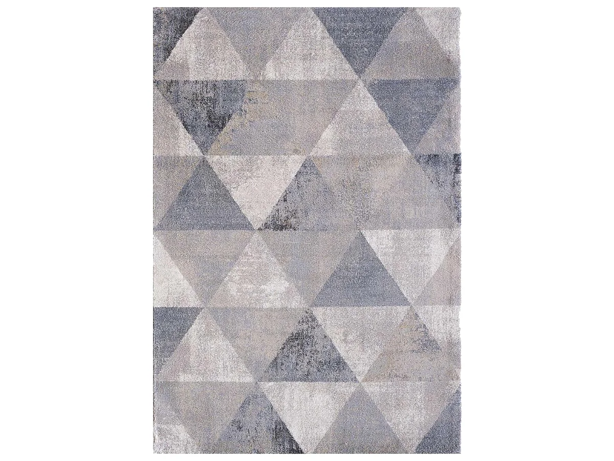 tapis chambre 80x150 tissé gris et crème rectangle motif scandinave RONGO