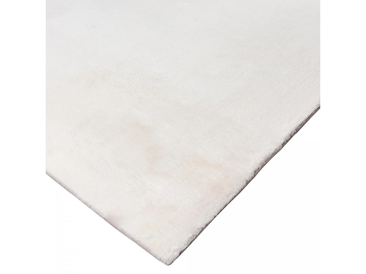 tapis salon 200x290 tissé blanc rectangle motif uni SUPERSOFT
