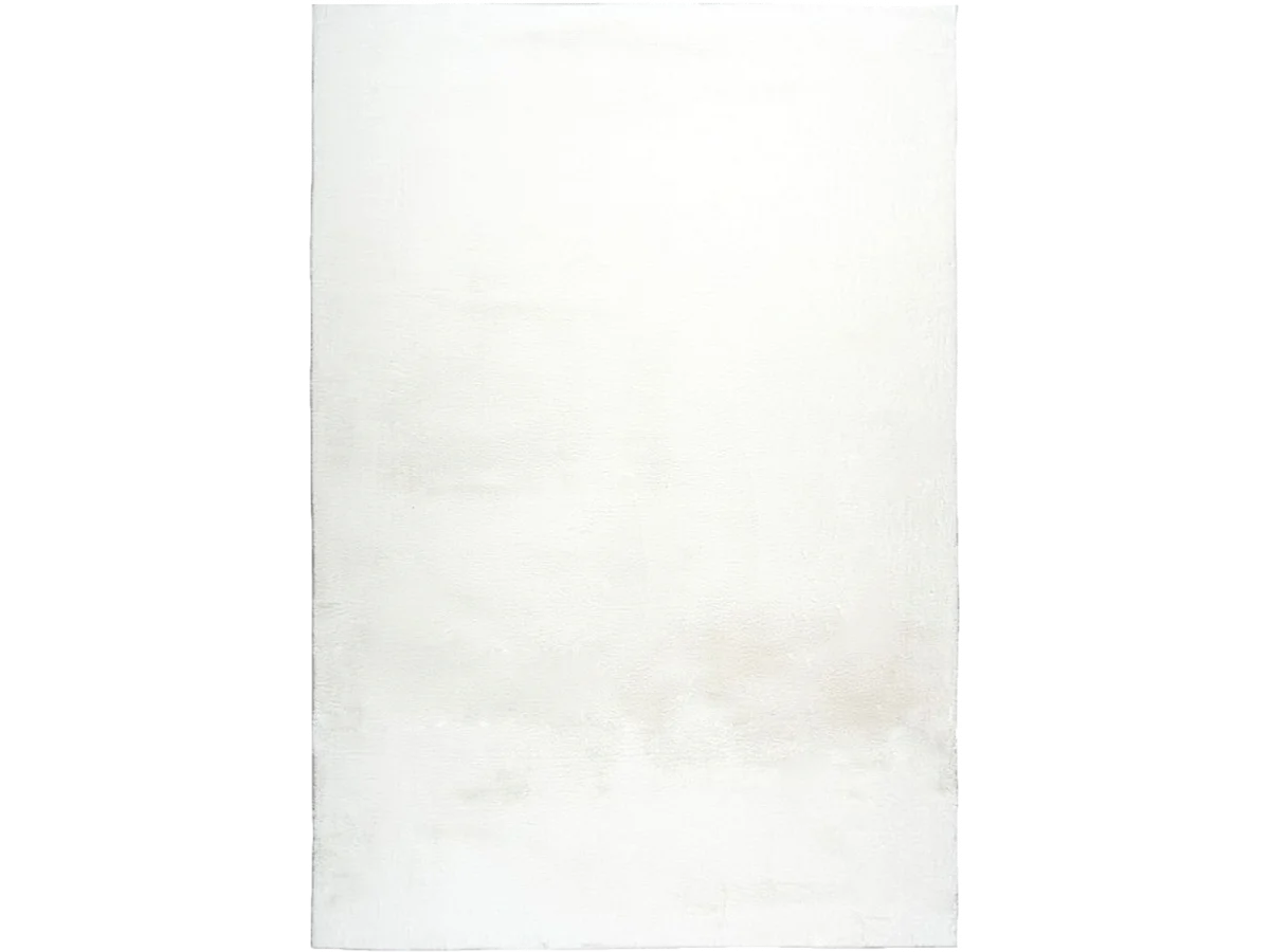 tapis salon 200x290 tissé blanc rectangle motif uni SUPERSOFT