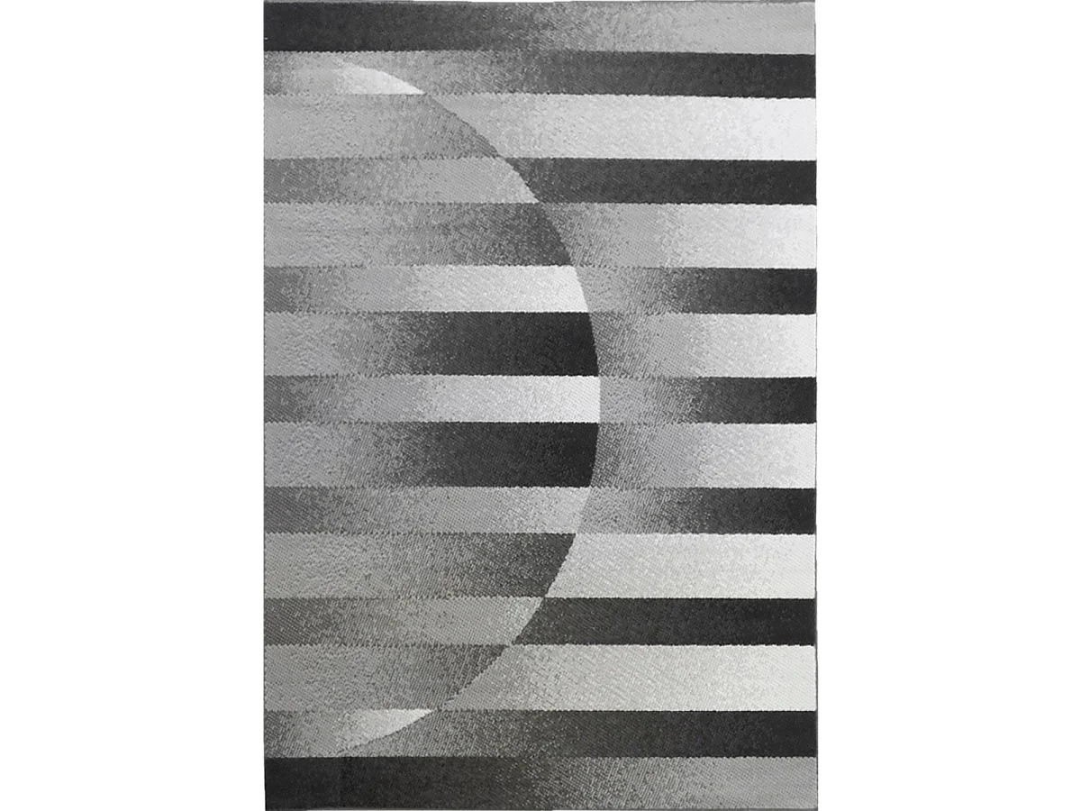 tapis salon 160x225 tissé gris et noir rectangle motif géométrique LYN1 DIAPO