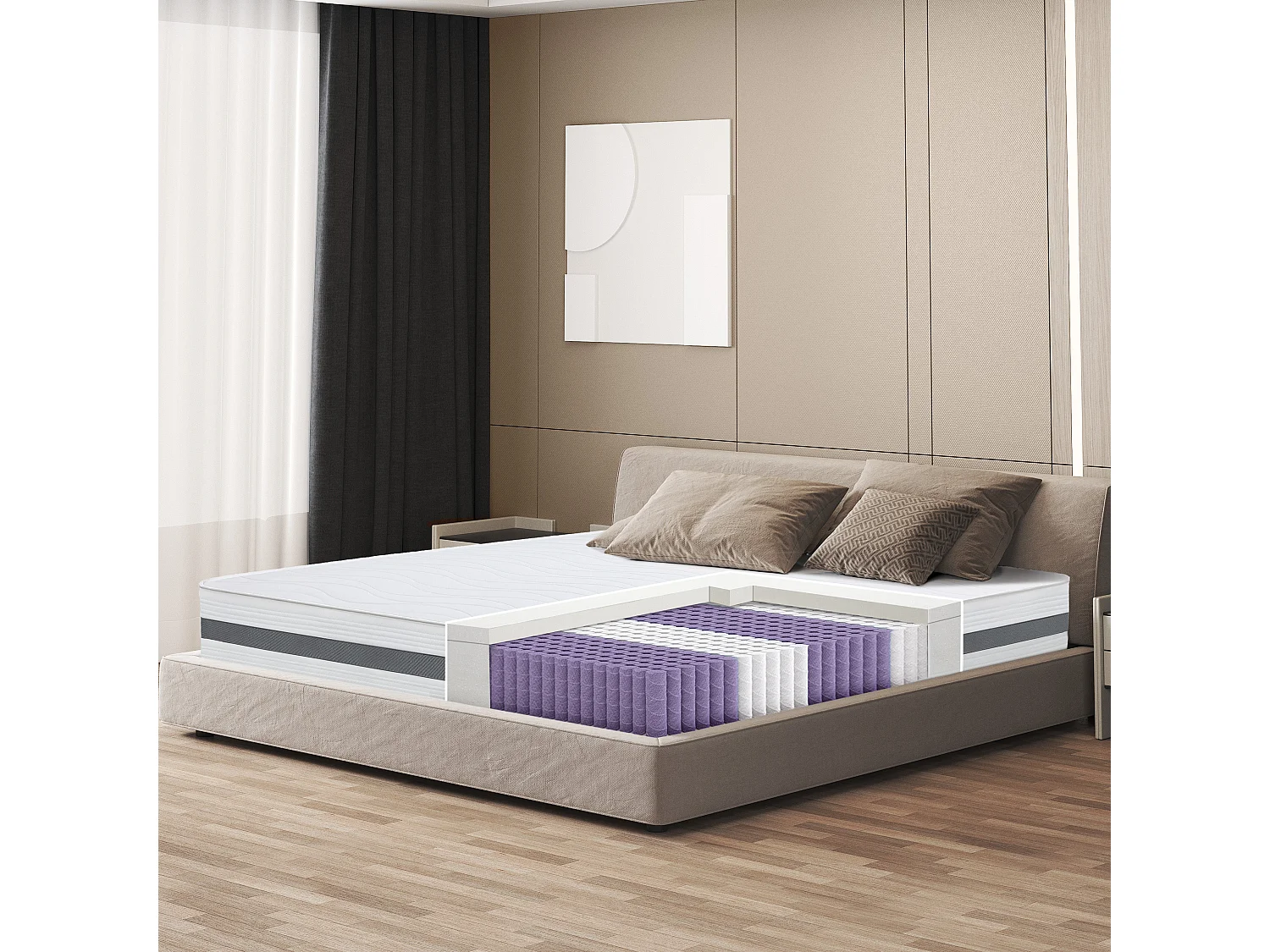 Matelas 160 x 195 à ressorts ensachés | Hauteur 20 cm