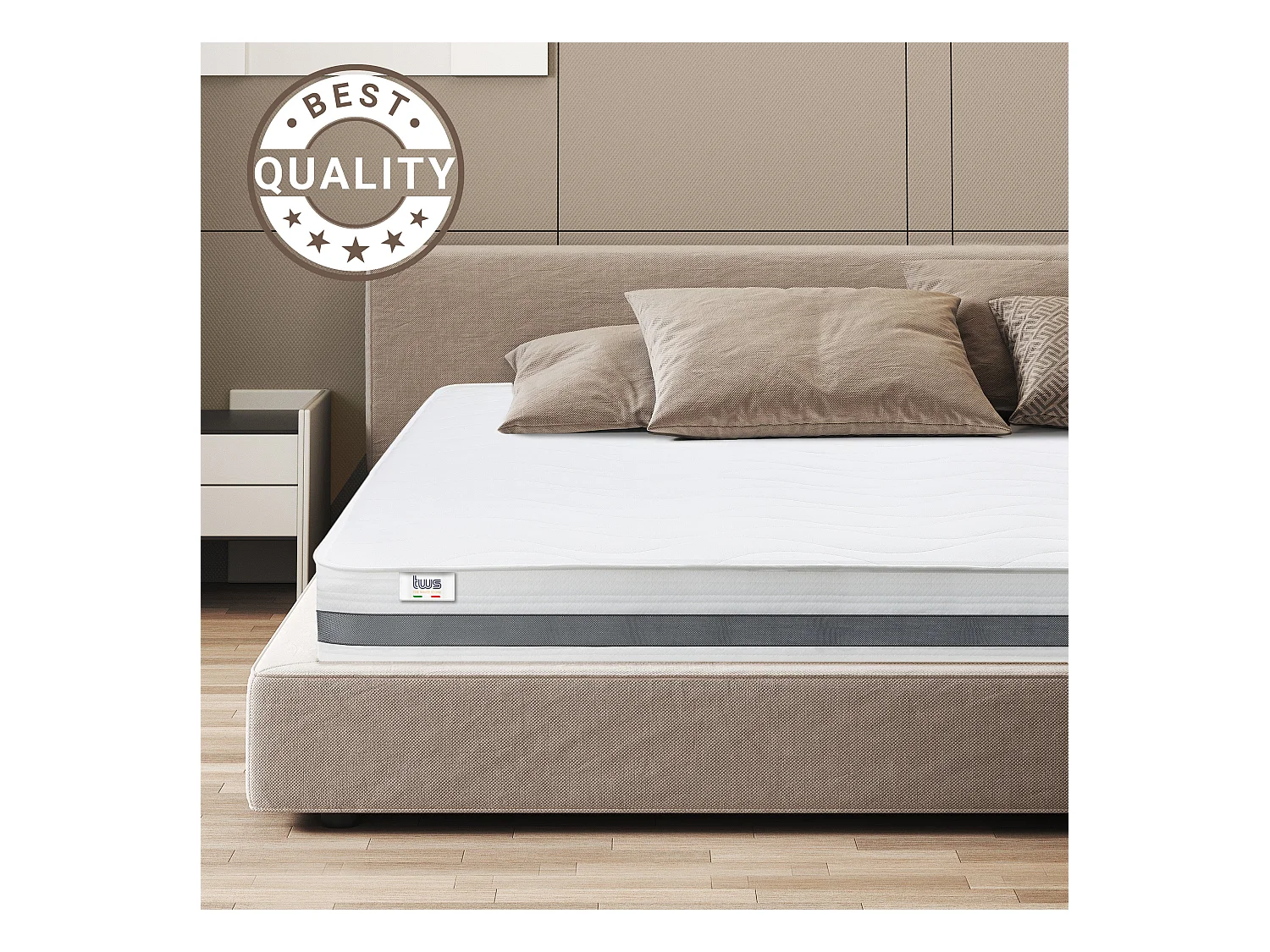 Matelas 130 x 190 à ressorts ensachés | Hauteur 20 cm