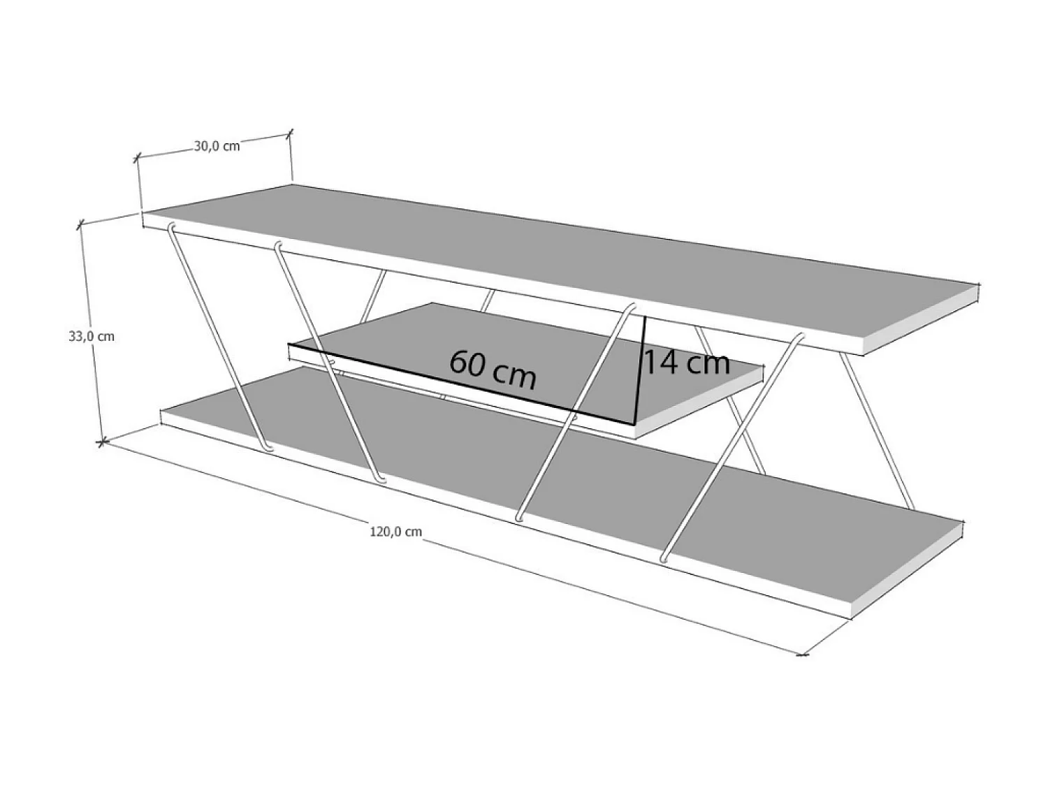 Hedendaags design TV-meubel met plank HAMAR