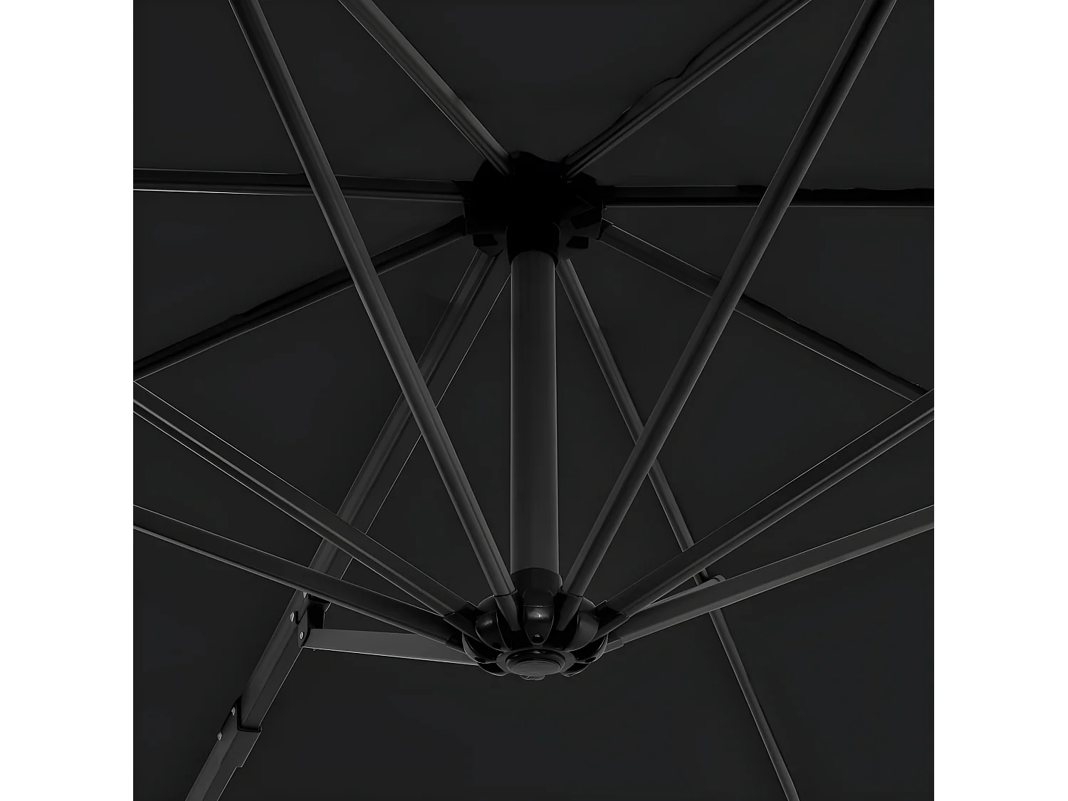 Parasol en porte-à-faux et poteau en aluminium 300cm Anthracite