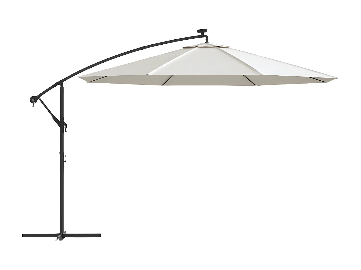 Parasol en porte-à-feux et poteau métallique 350 cm Sable