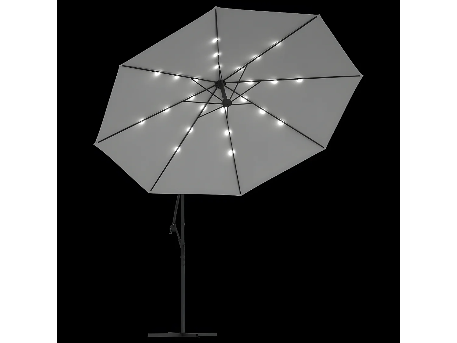 Parasol en porte-à-feux et poteau métallique 350 cm Sable